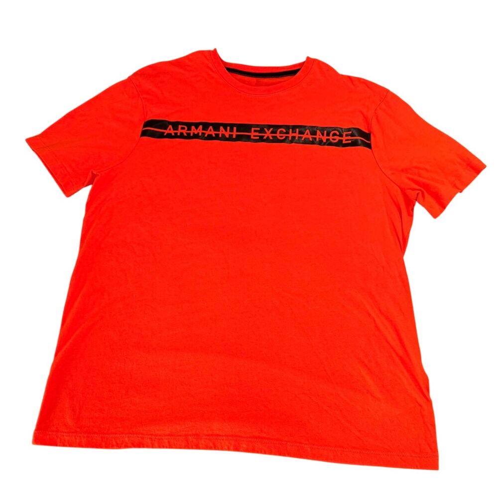 Armani Exchange A|X Teen Large Orange Logo Graphic T-Shirt 100% Cotton